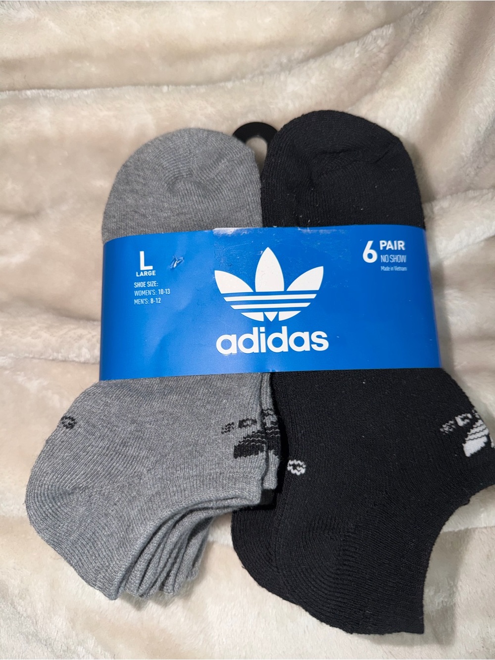 adidas No-Show Athletic Socks - Black & Gray (6 Pair)